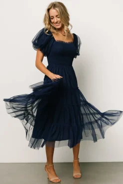 Outlet Baltic Born Liv Tulle Midi Dress | Navy