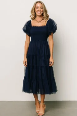 Outlet Baltic Born Liv Tulle Midi Dress | Navy