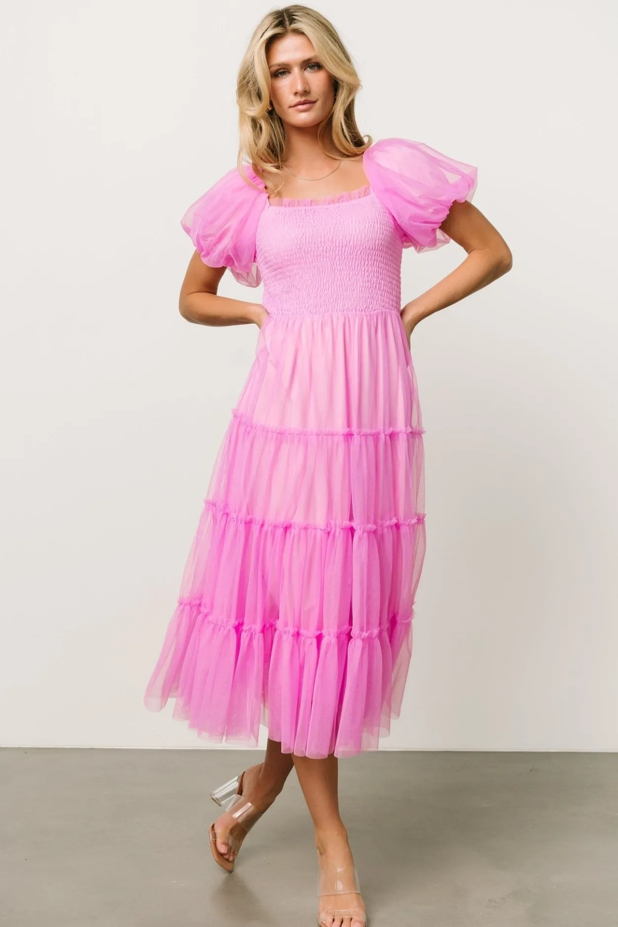 Outlet Baltic Born Liv Tulle Midi Dress | Pink