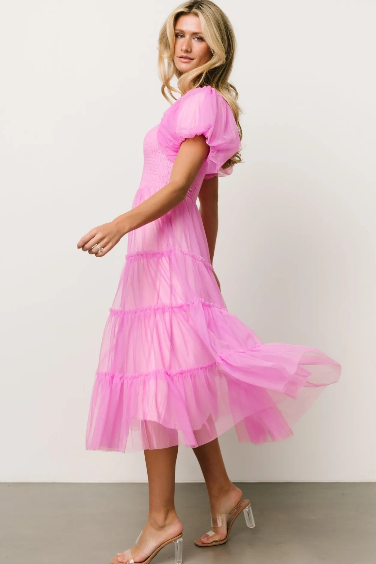 Outlet Baltic Born Liv Tulle Midi Dress | Pink