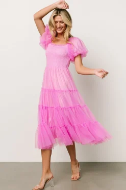 Outlet Baltic Born Liv Tulle Midi Dress | Pink