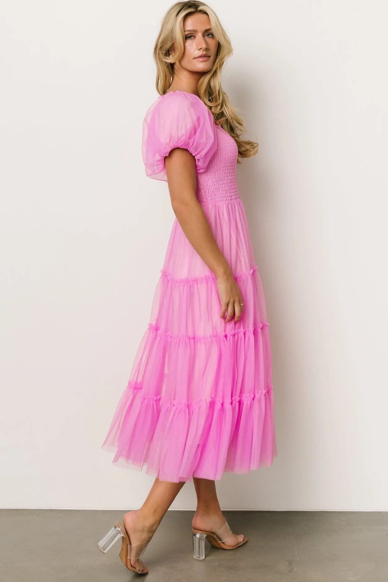 Outlet Baltic Born Liv Tulle Midi Dress | Pink