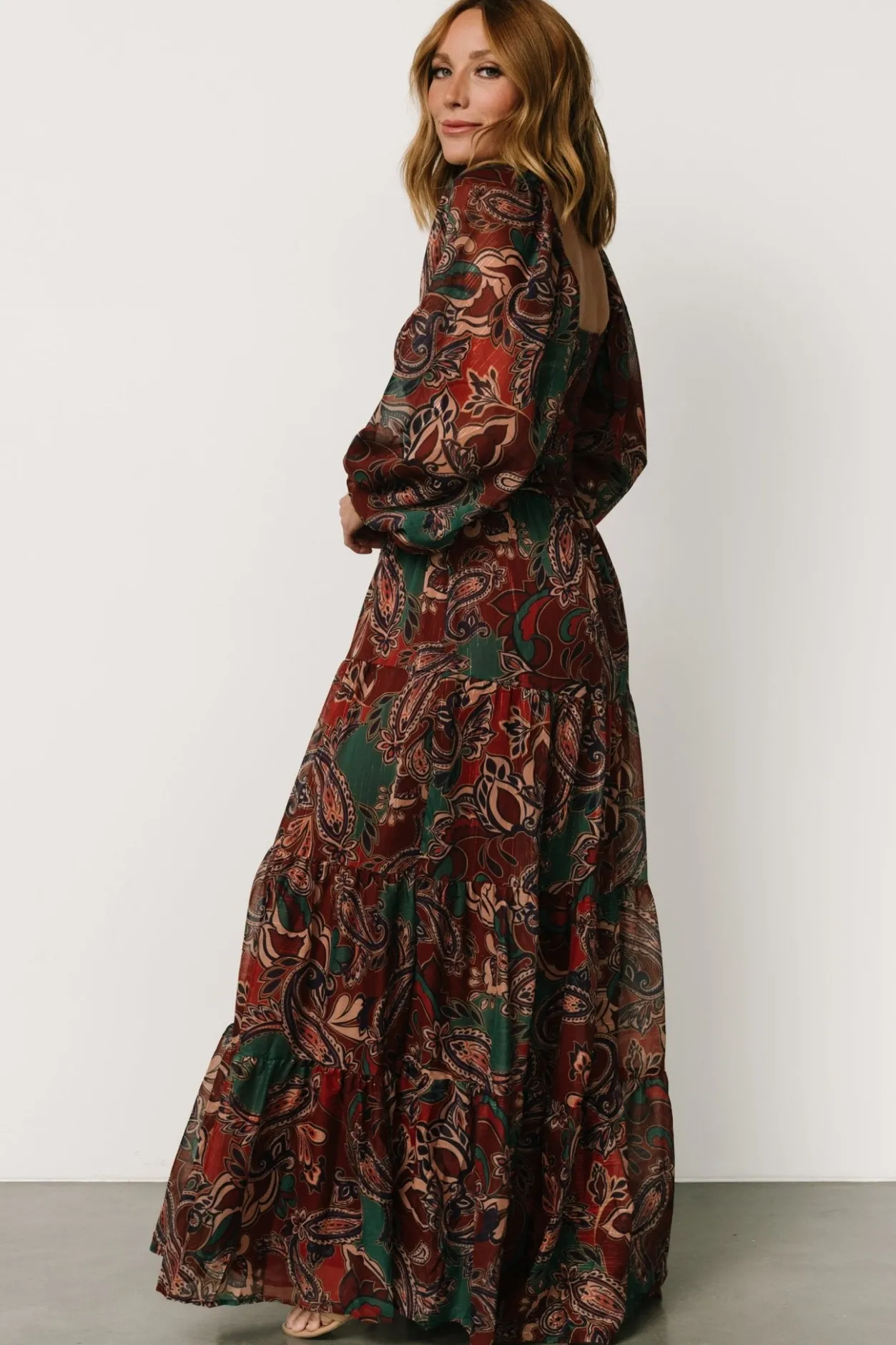 Clearance Baltic Born Livia Maxi Dress | Dark Green + Wine Multi DarkGreen+WineMulti