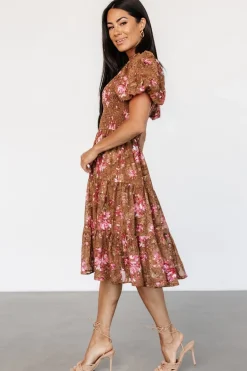Clearance Baltic Born Lizzy Midi Dress | Copper + Pink Copper+Pink
