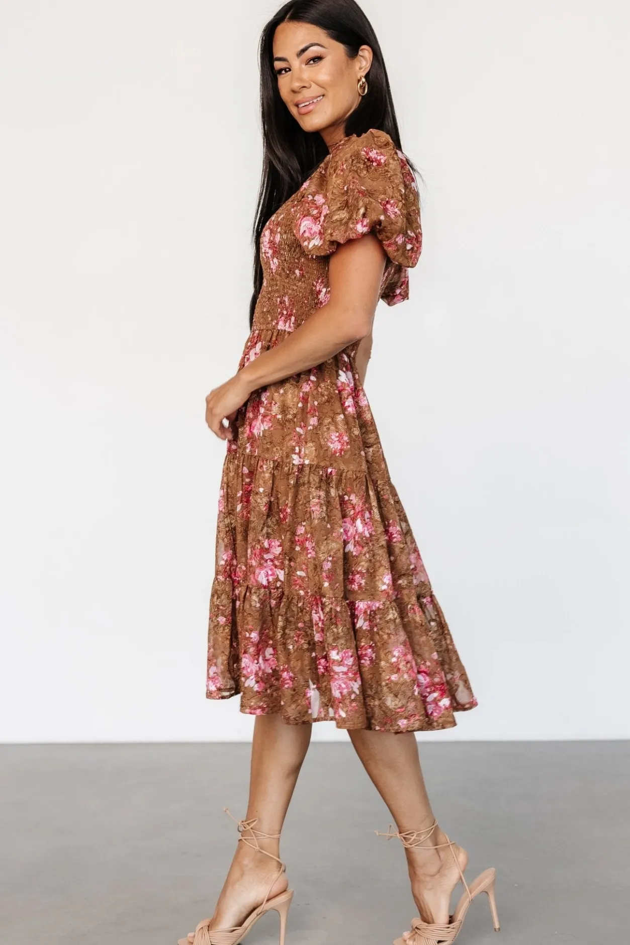Clearance Baltic Born Lizzy Midi Dress | Copper + Pink Copper+Pink
