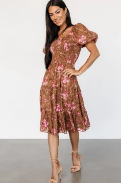 Clearance Baltic Born Lizzy Midi Dress | Copper + Pink Copper+Pink