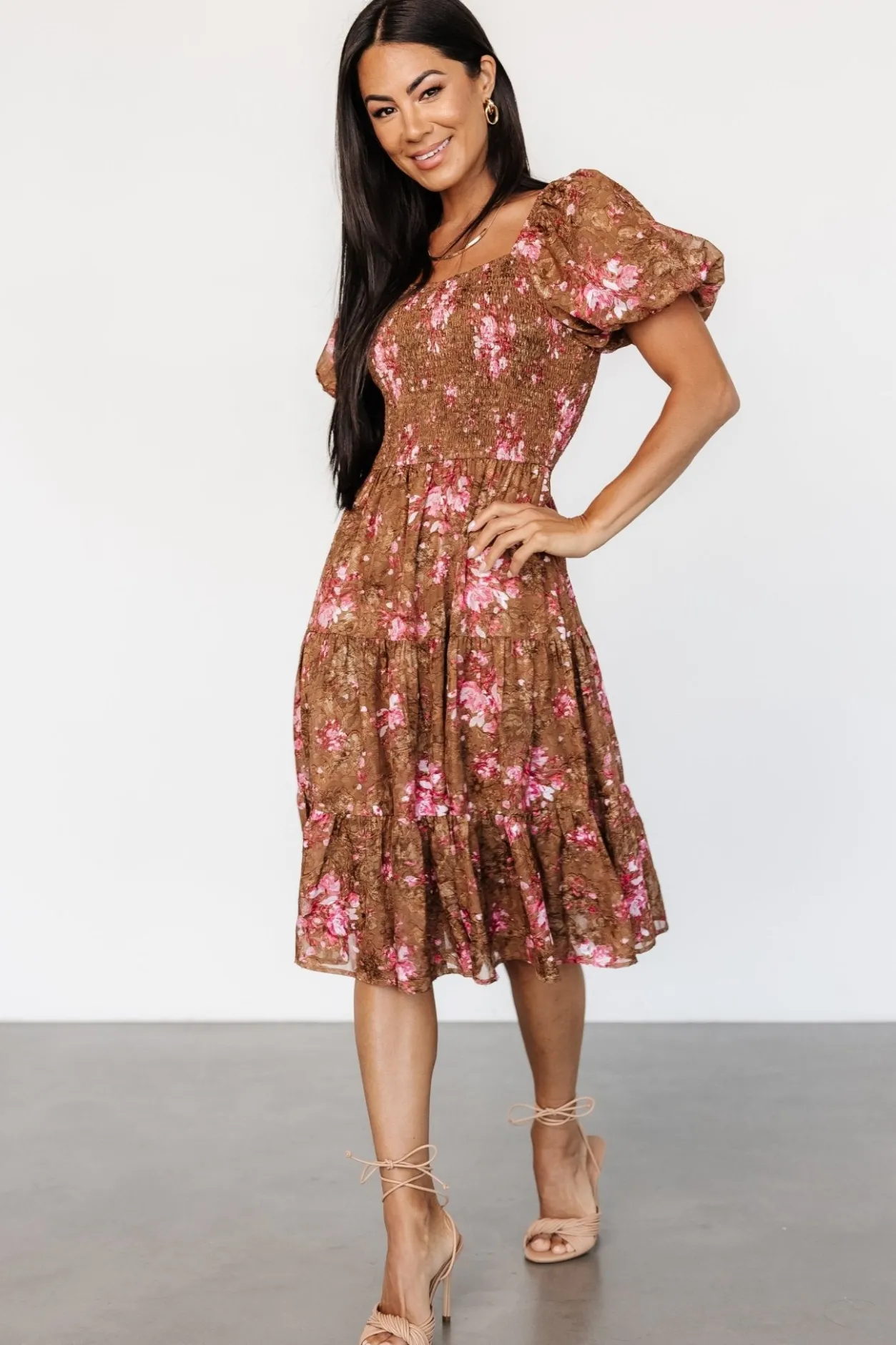 Clearance Baltic Born Lizzy Midi Dress | Copper + Pink Copper+Pink
