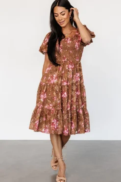 Clearance Baltic Born Lizzy Midi Dress | Copper + Pink Copper+Pink