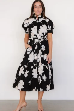 Fashion Baltic Born Loewe Button Dress | Black + Off White Floral Black+OffWhiteFloral