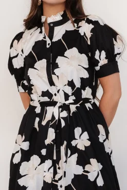Fashion Baltic Born Loewe Button Dress | Black + Off White Floral Black+OffWhiteFloral