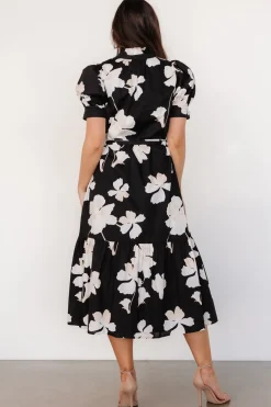 Fashion Baltic Born Loewe Button Dress | Black + Off White Floral Black+OffWhiteFloral