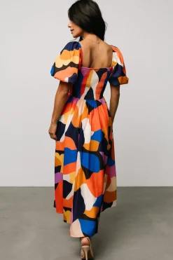 Hot Baltic Born Lola Midi Dress | Rust + Navy Multi Rust+NavyMulti