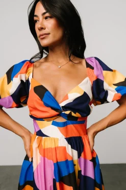 Hot Baltic Born Lola Midi Dress | Rust + Navy Multi Rust+NavyMulti
