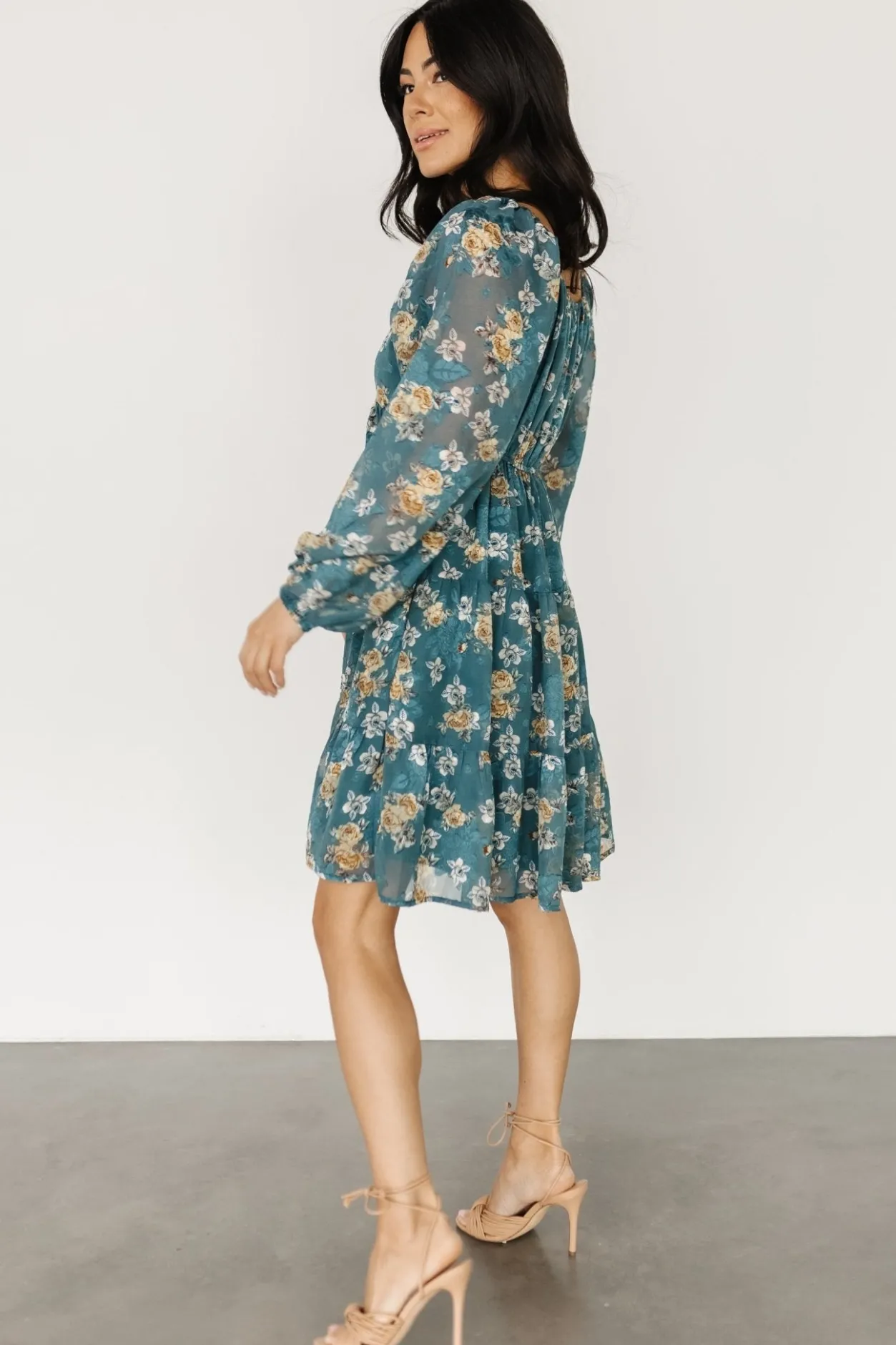 Outlet Baltic Born Lombard Tiered Dress | Blue + Gold Blue+Gold