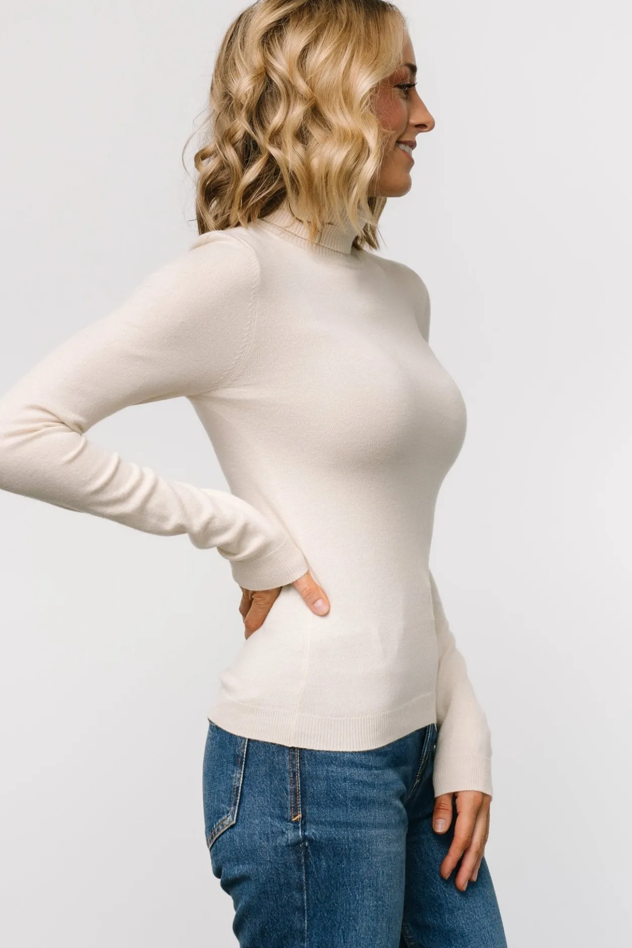 New Baltic Born Lorelai Turtleneck Sweater Top | Cream