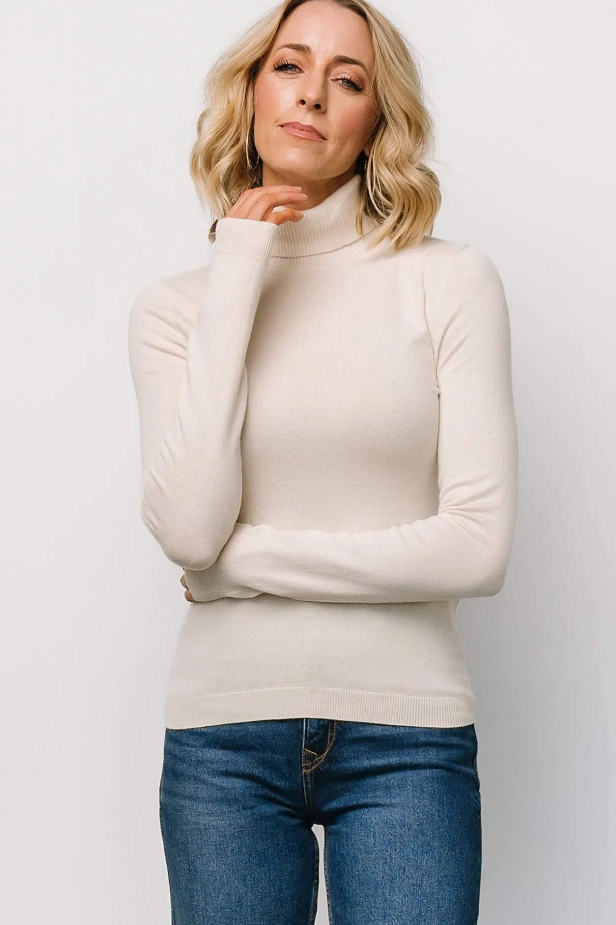 New Baltic Born Lorelai Turtleneck Sweater Top | Cream