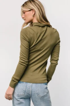 New Baltic Born Lorelai Turtleneck Sweater Top | Olive