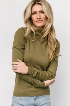 New Baltic Born Lorelai Turtleneck Sweater Top | Olive
