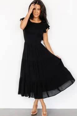 Fashion Baltic Born Loretta Smocked Midi Dress | Black