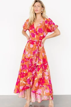 Outlet Baltic Born Lori Maxi Dress | Orange + Pink Floral Orange+PinkFloral