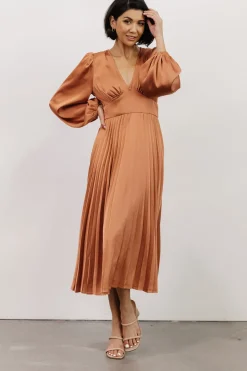 Online Baltic Born Louie Pleated Midi Dress | Salmon