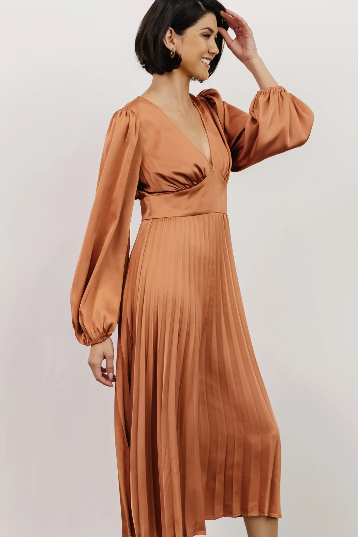 Online Baltic Born Louie Pleated Midi Dress | Salmon