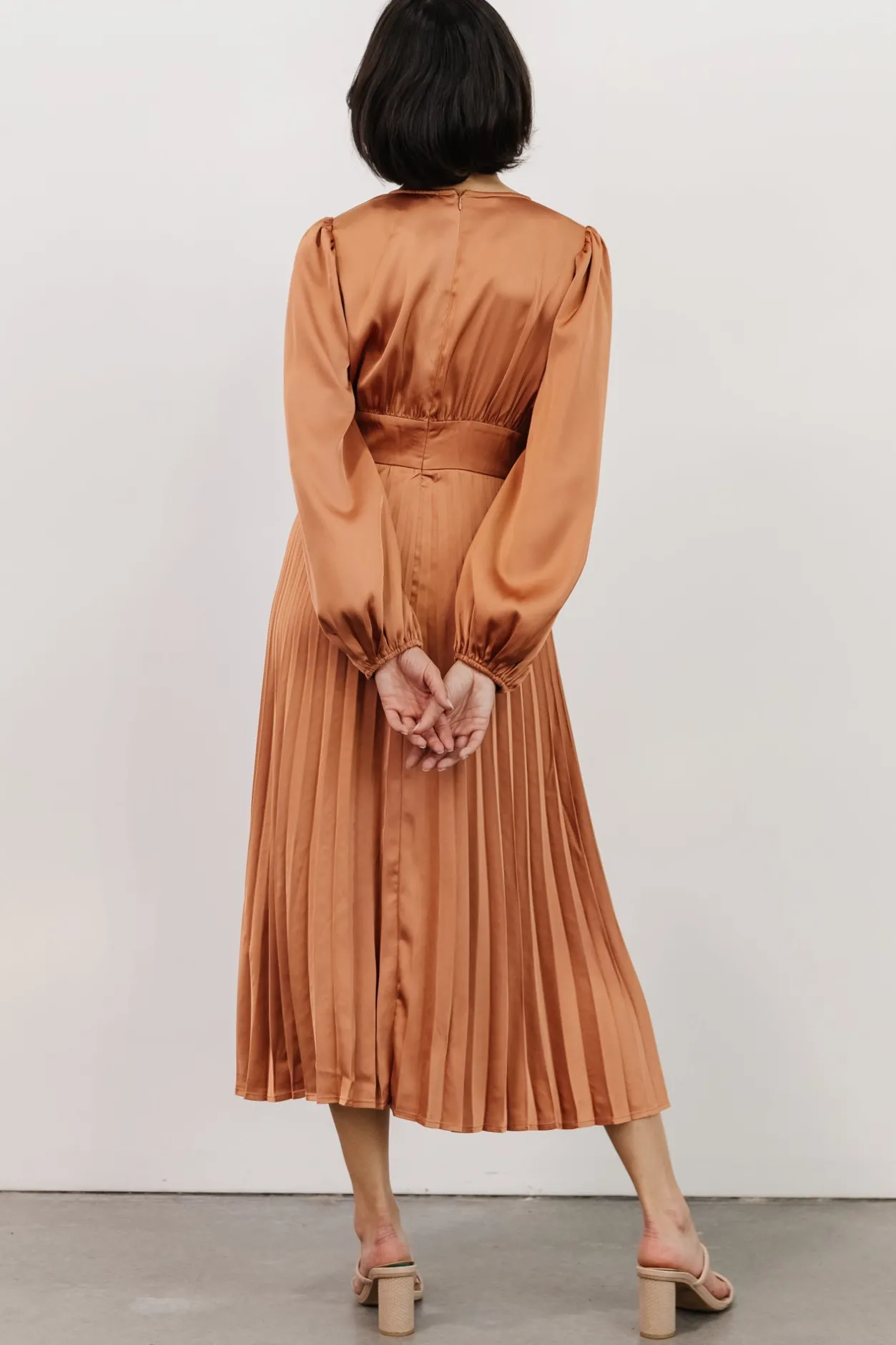 Online Baltic Born Louie Pleated Midi Dress | Salmon