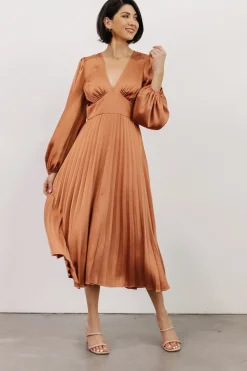 Online Baltic Born Louie Pleated Midi Dress | Salmon