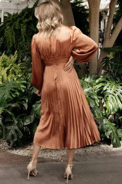 Online Baltic Born Louie Pleated Midi Dress | Salmon