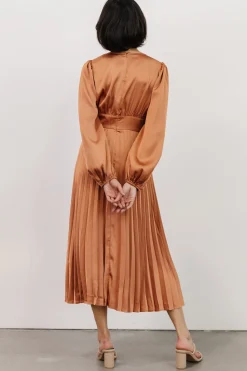 Online Baltic Born Louie Pleated Midi Dress | Salmon