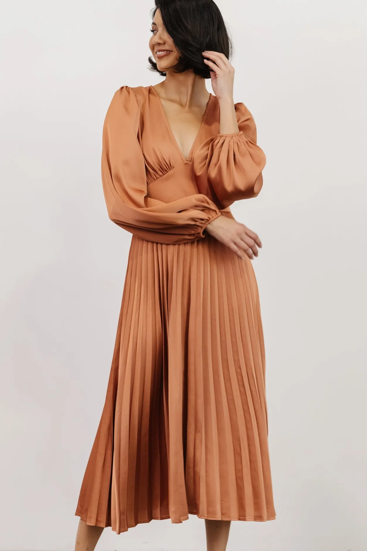 Online Baltic Born Louie Pleated Midi Dress | Salmon