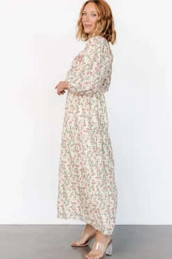 Sale Baltic Born Louisa Smocked Maxi Dress | Cream Floral CreamFloral