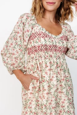 Sale Baltic Born Louisa Smocked Maxi Dress | Cream Floral CreamFloral