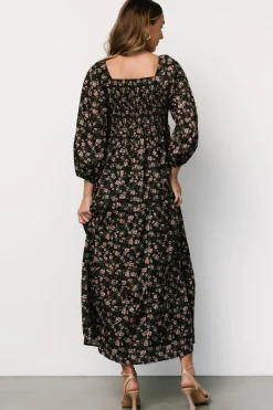 Clearance Baltic Born Louisa Smocked Maxi Dress | Black Floral BlackFloral