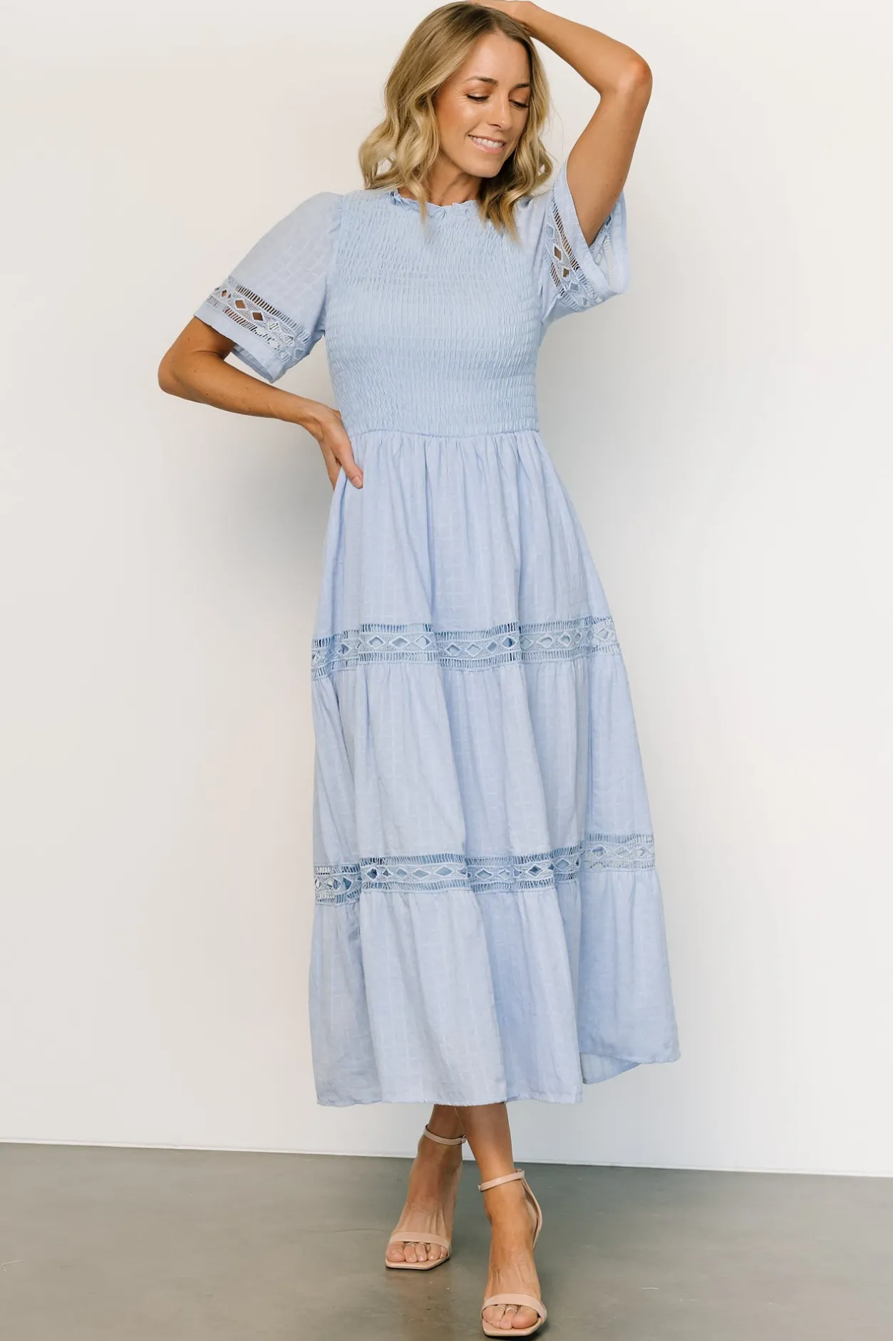 Clearance Baltic Born Loveland Geo Lace Maxi Dress | Light Blue LightBlue