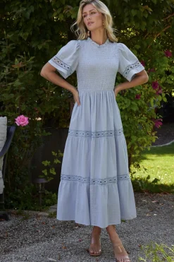Clearance Baltic Born Loveland Geo Lace Maxi Dress | Light Blue LightBlue