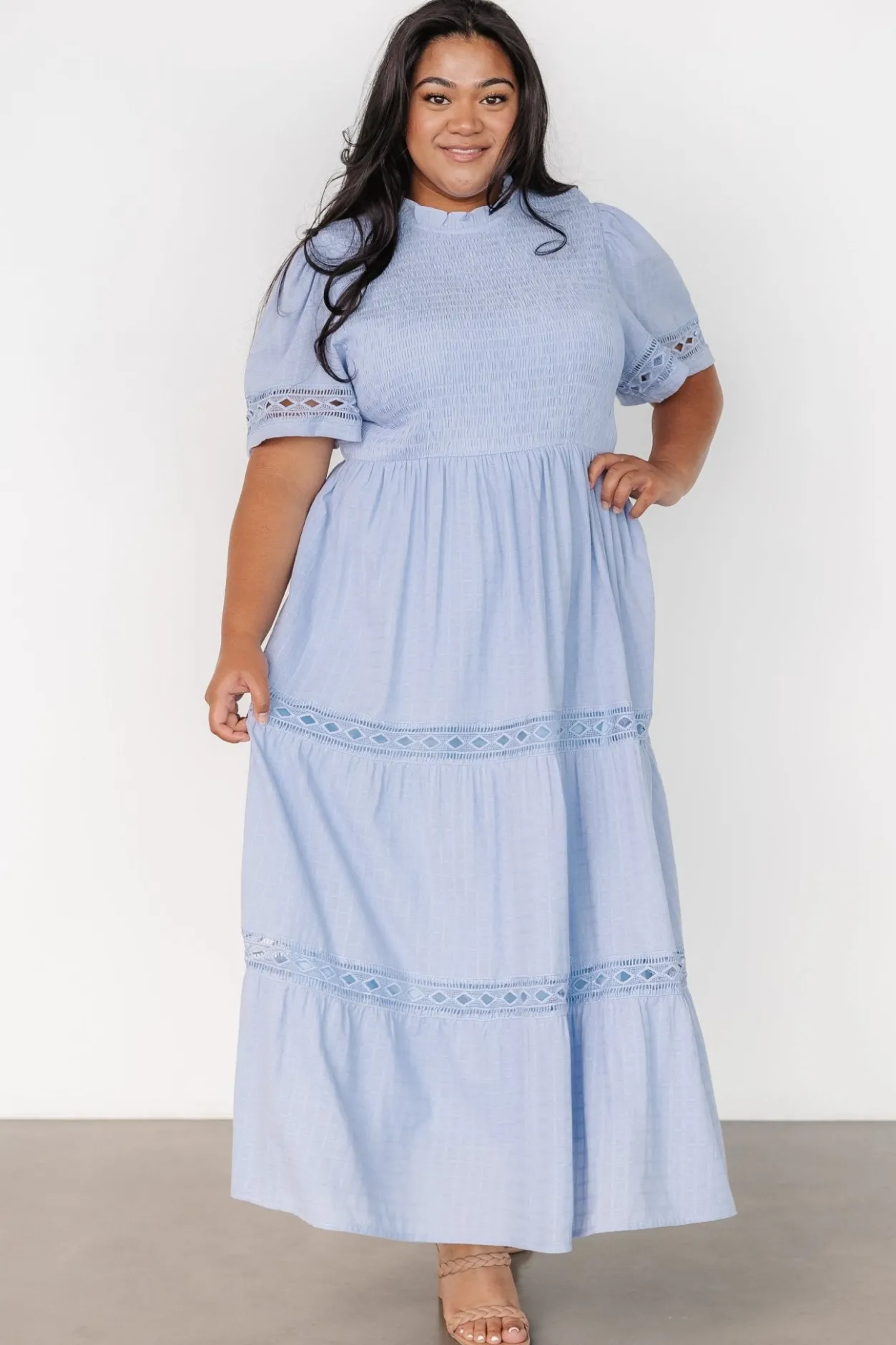 Clearance Baltic Born Loveland Geo Lace Maxi Dress | Light Blue LightBlue