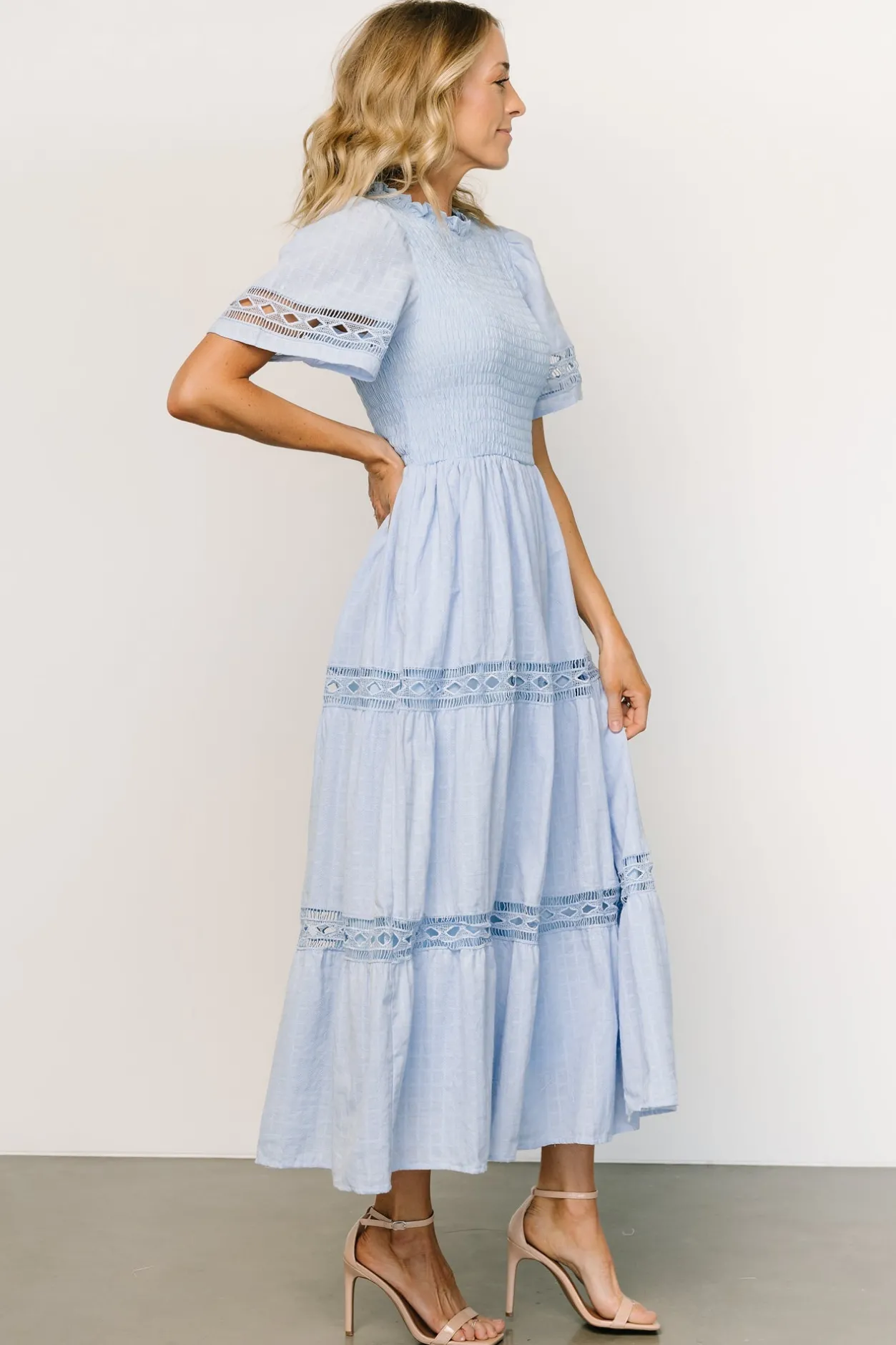 Clearance Baltic Born Loveland Geo Lace Maxi Dress | Light Blue LightBlue