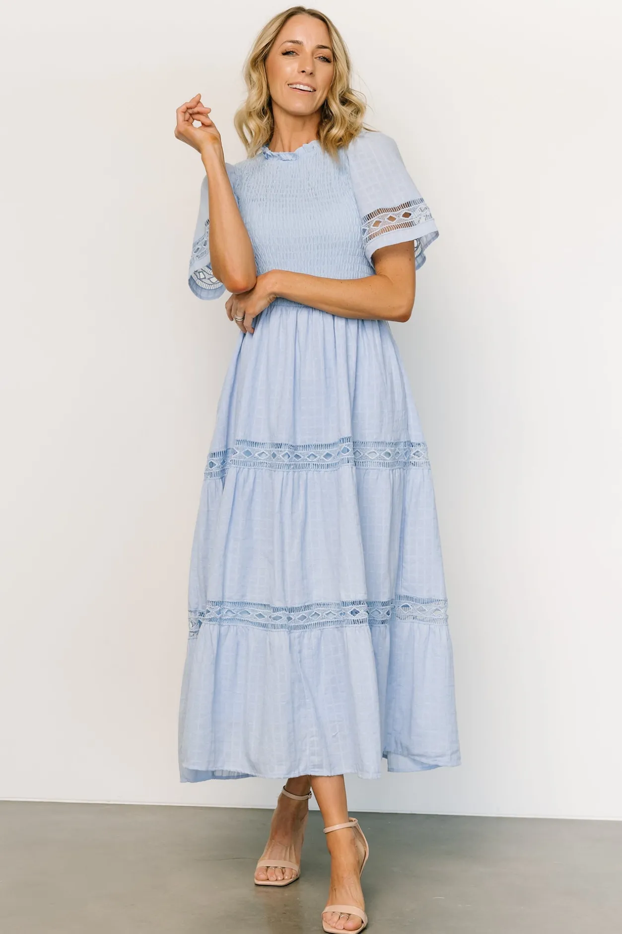 Clearance Baltic Born Loveland Geo Lace Maxi Dress | Light Blue LightBlue
