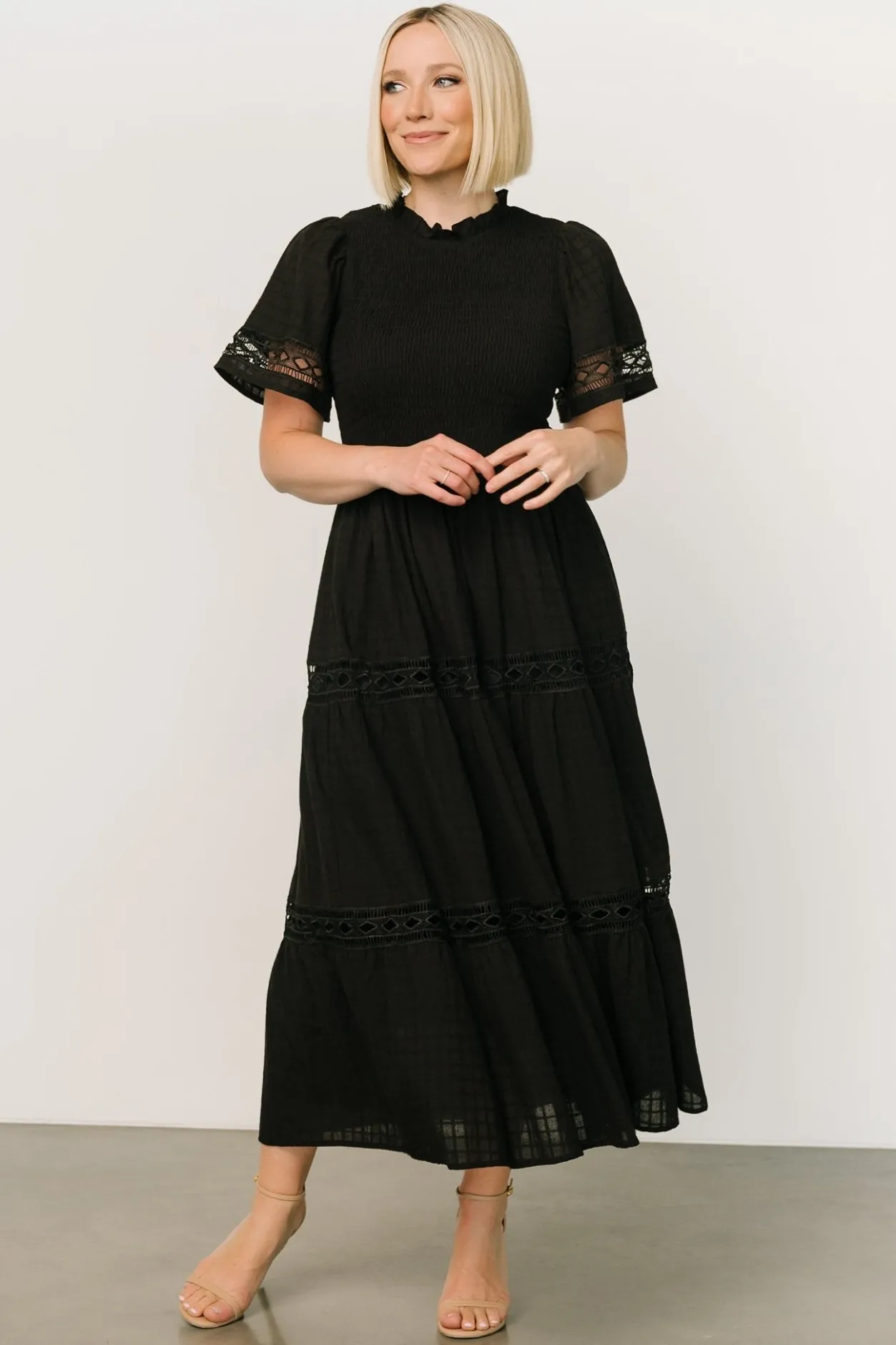 Outlet Baltic Born Loveland Geo Lace Maxi Dress | Black