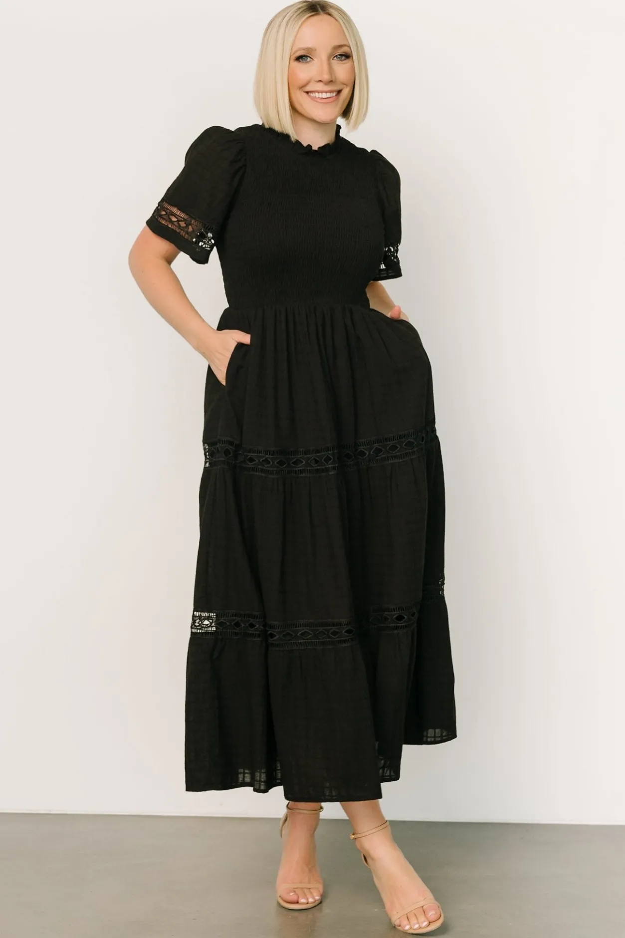 Outlet Baltic Born Loveland Geo Lace Maxi Dress | Black