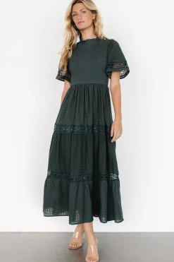 Clearance Baltic Born Loveland Geo Lace Maxi Dress | Dark Green DarkGreen