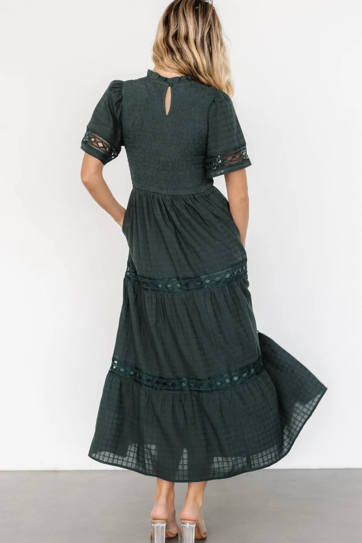 Clearance Baltic Born Loveland Geo Lace Maxi Dress | Dark Green DarkGreen