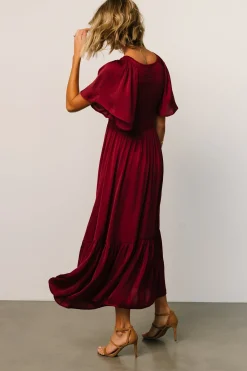 Online Baltic Born Lovell Smocked Midi Dress | Wine