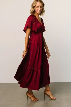 Online Baltic Born Lovell Smocked Midi Dress | Wine