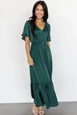 New Baltic Born Lovell Smocked Midi Dress | Emerald