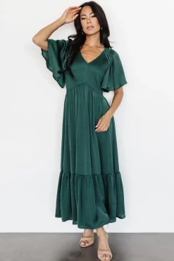 New Baltic Born Lovell Smocked Midi Dress | Emerald