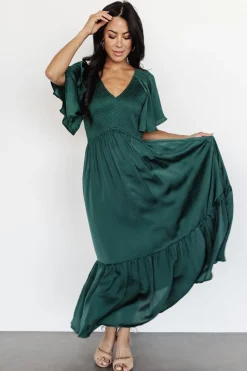 New Baltic Born Lovell Smocked Midi Dress | Emerald