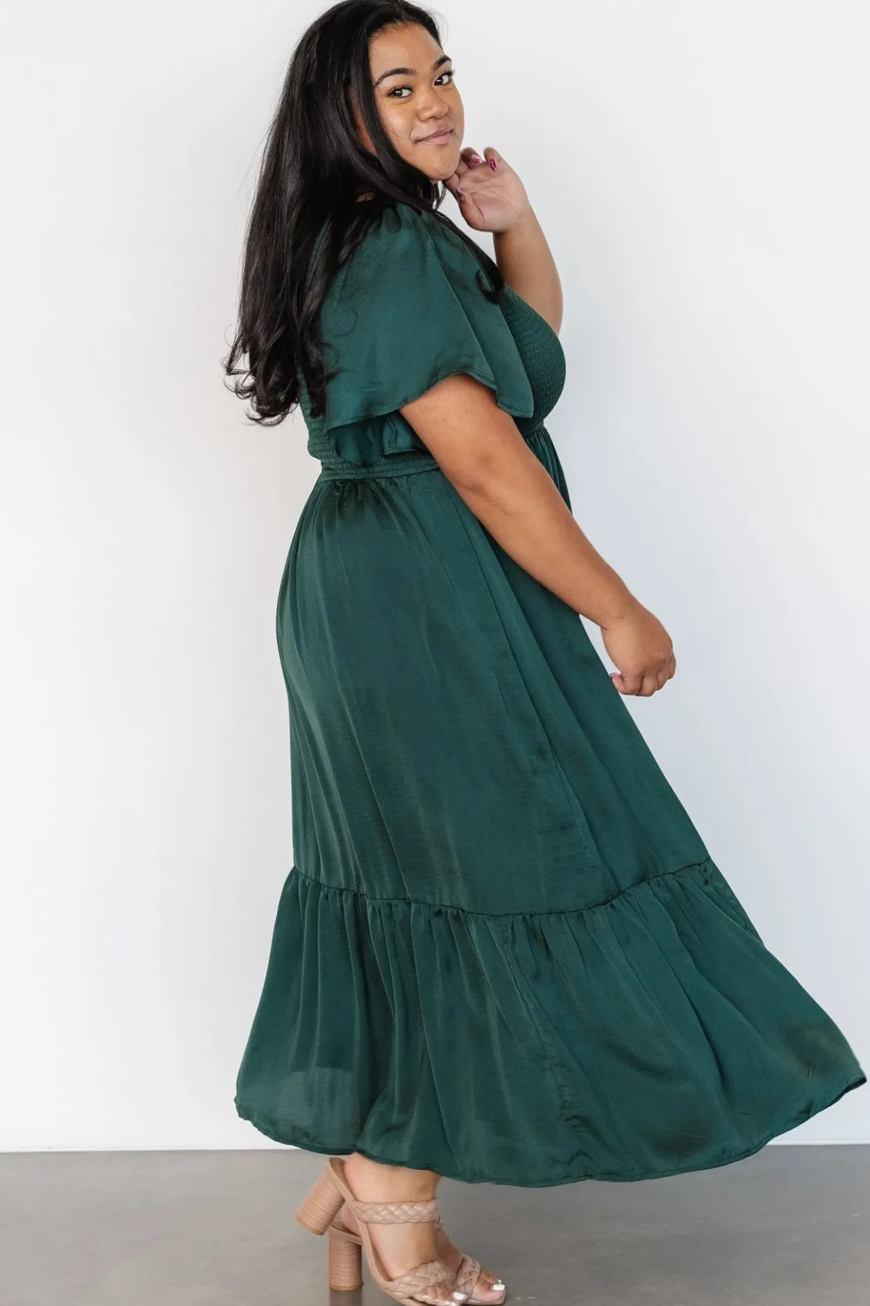 New Baltic Born Lovell Smocked Midi Dress | Emerald