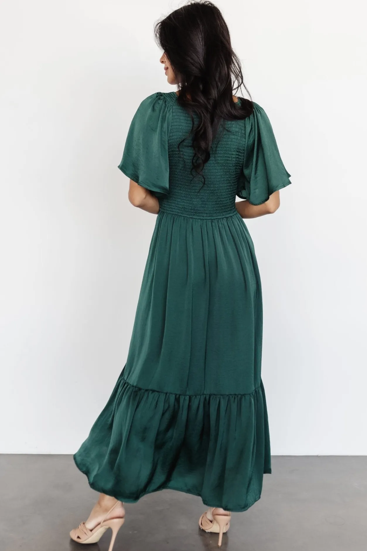 New Baltic Born Lovell Smocked Midi Dress | Emerald